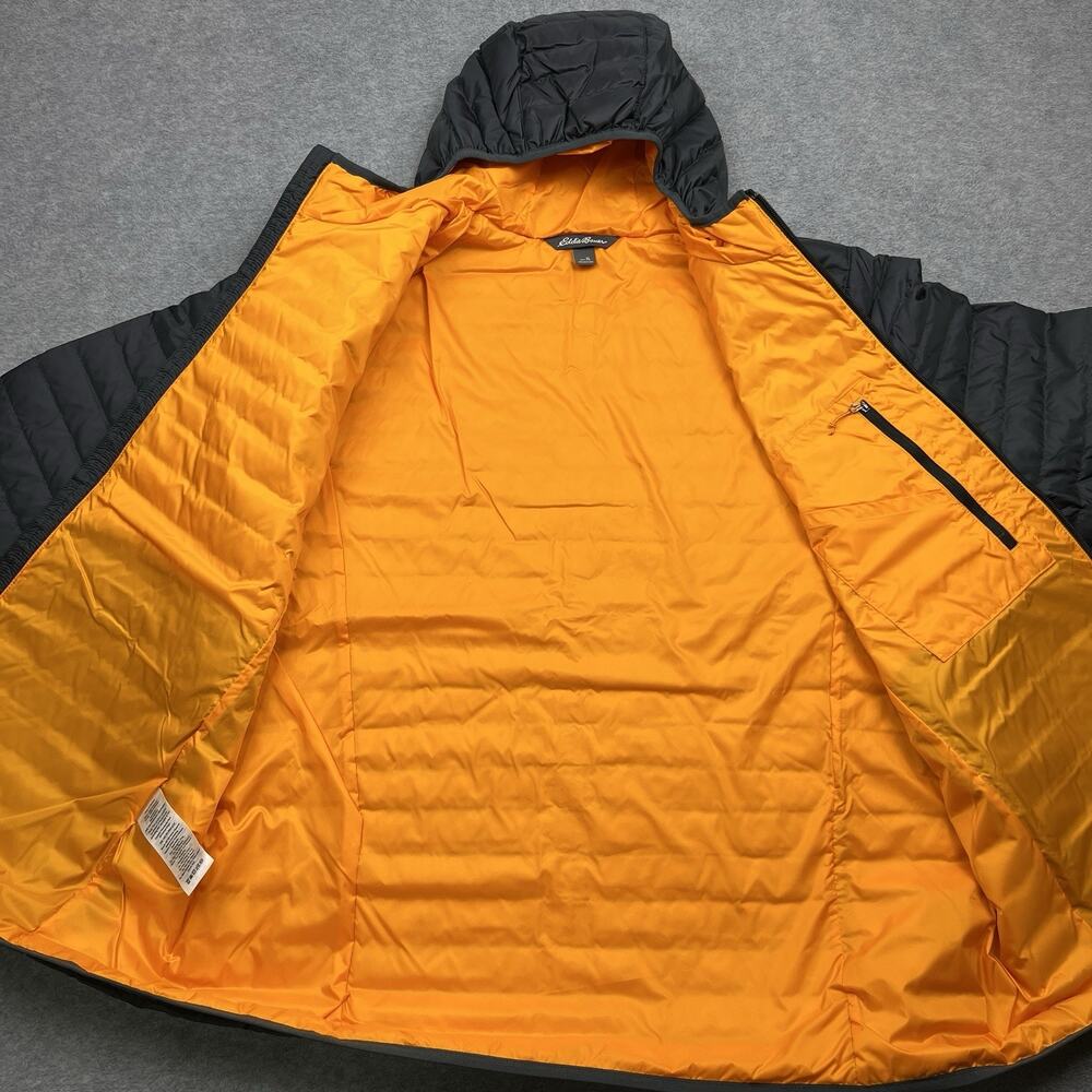 Eddie Bauer Men's Black Hooded Packable Down Jacket - Picture 7 of 12